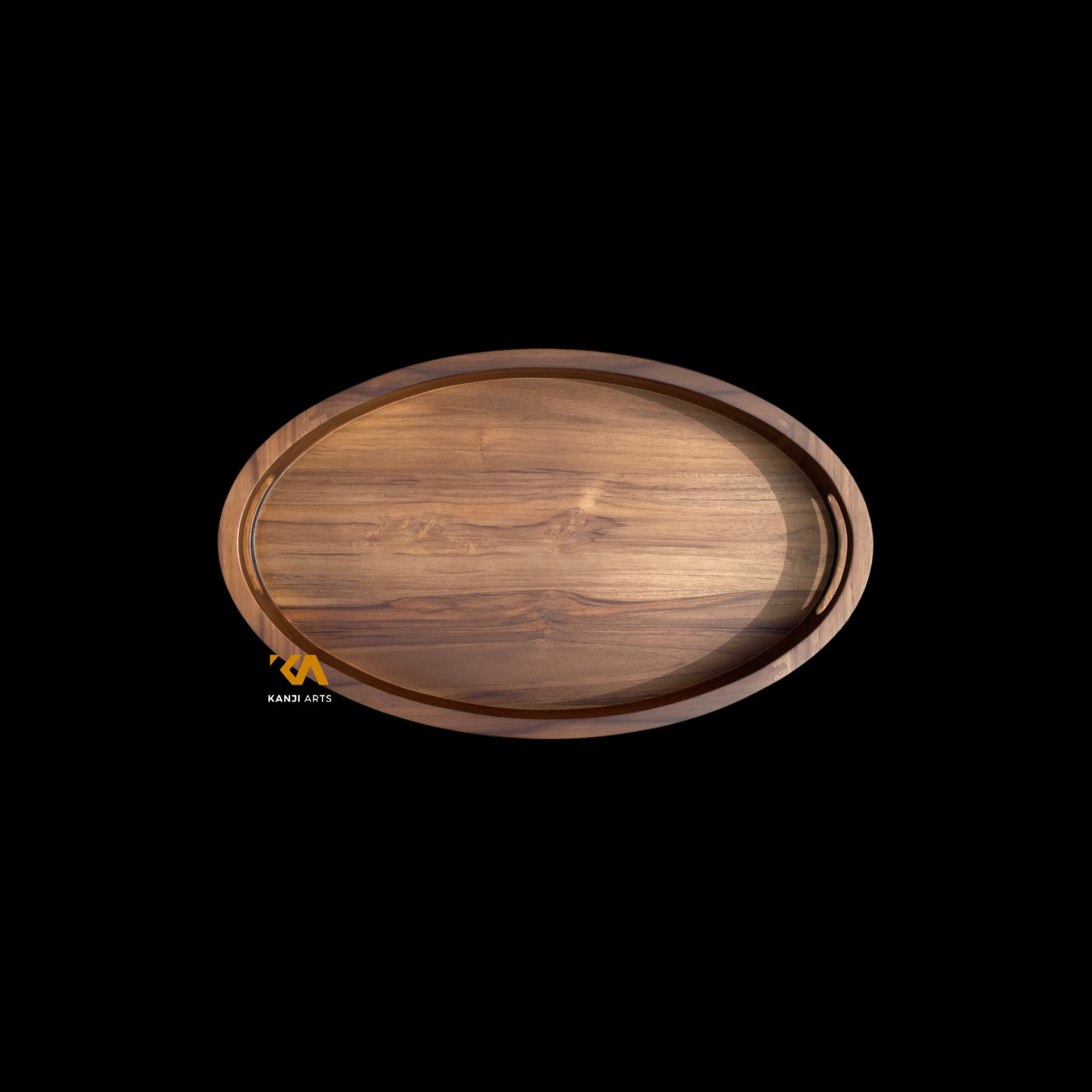 Ottoman tray Drink tray, Serving tray, Wood tray with handles, Oval wood tray, Sofa wooden tray