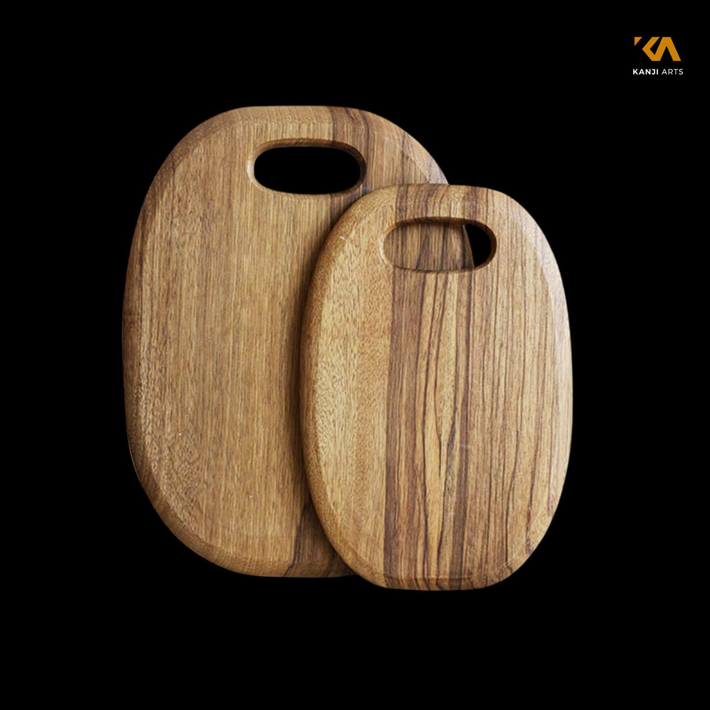 Teak Oval Cutting Board, Serving Board with Handle, Unique Handmade Chopping Board Wood, Large/Medium/Small Cutting Board