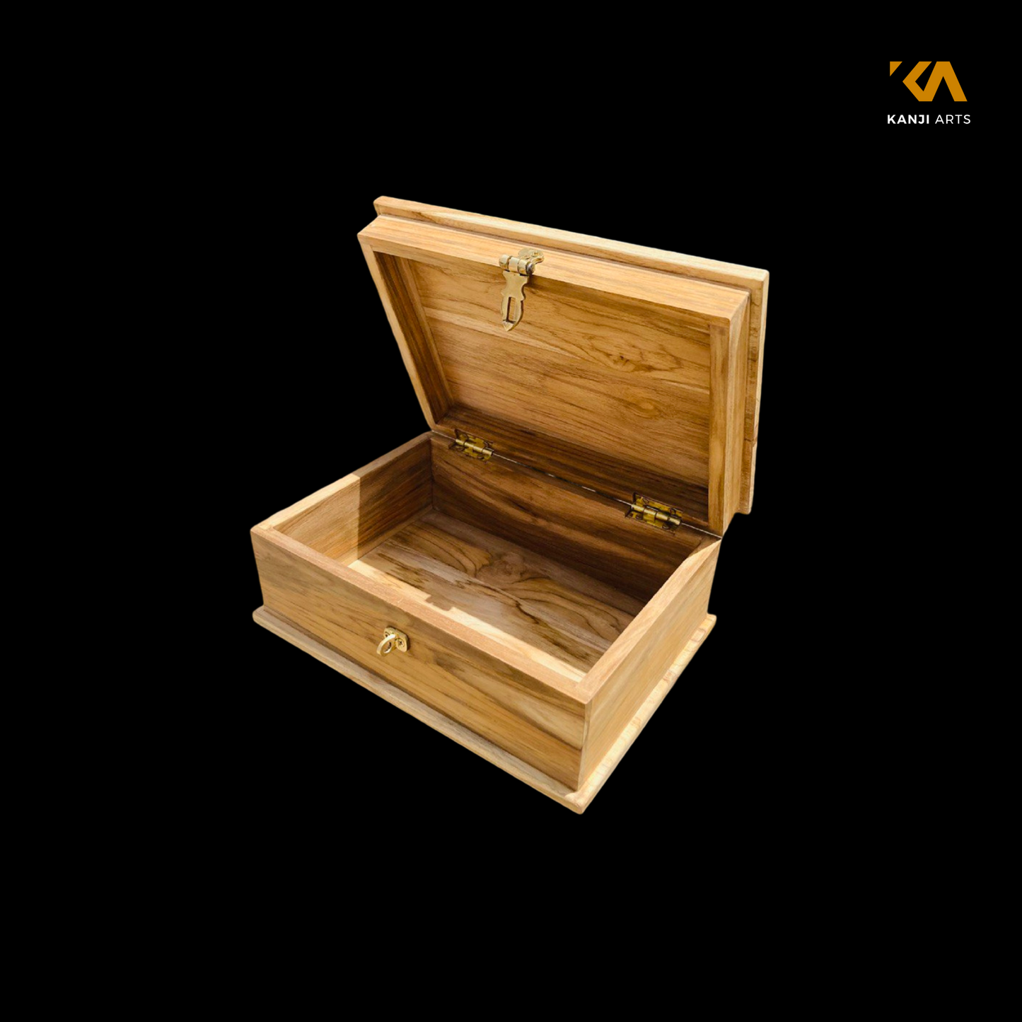 Wood Storage Box for Home and Office Decorative Box with Brass Latch Wooden Storage Boxes for Home Decor Shelf Table display