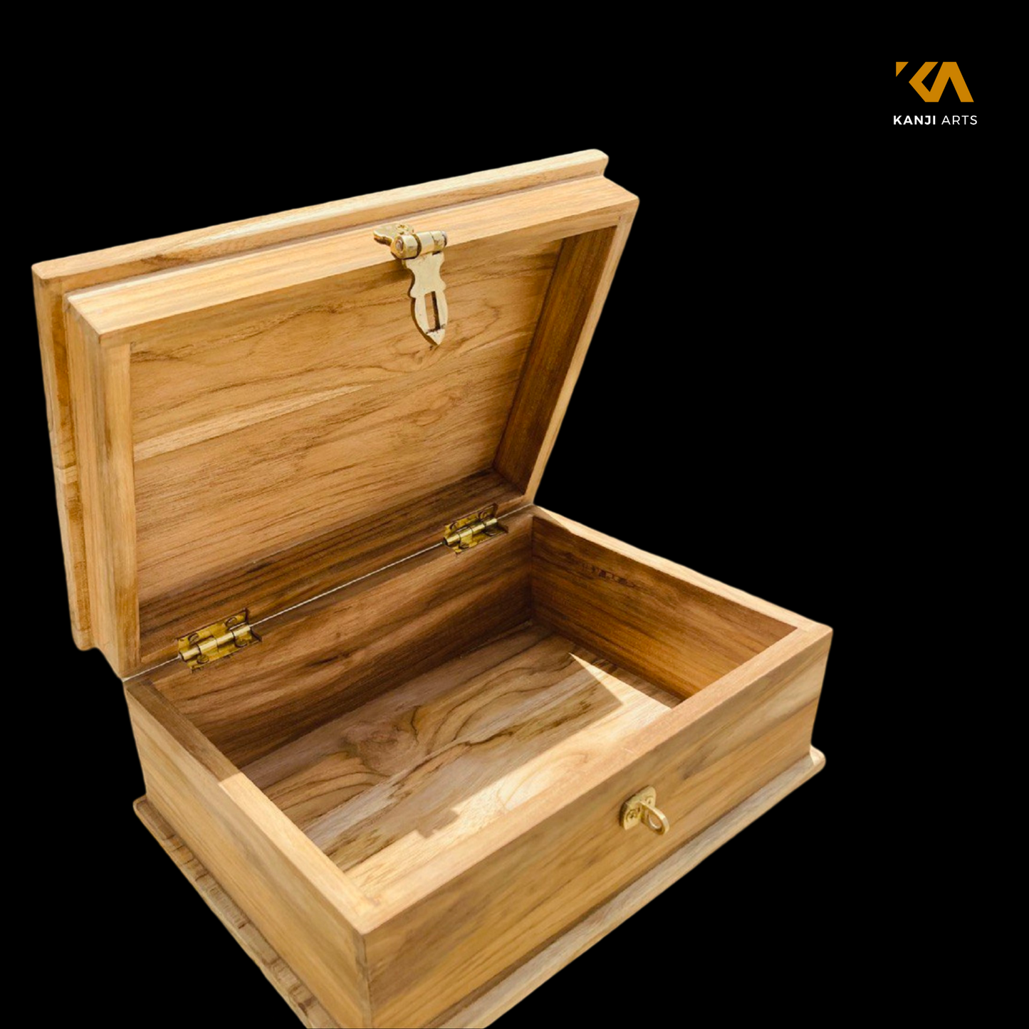 Wood Storage Box for Home and Office Decorative Box with Brass Latch Wooden Storage Boxes for Home Decor Shelf Table display